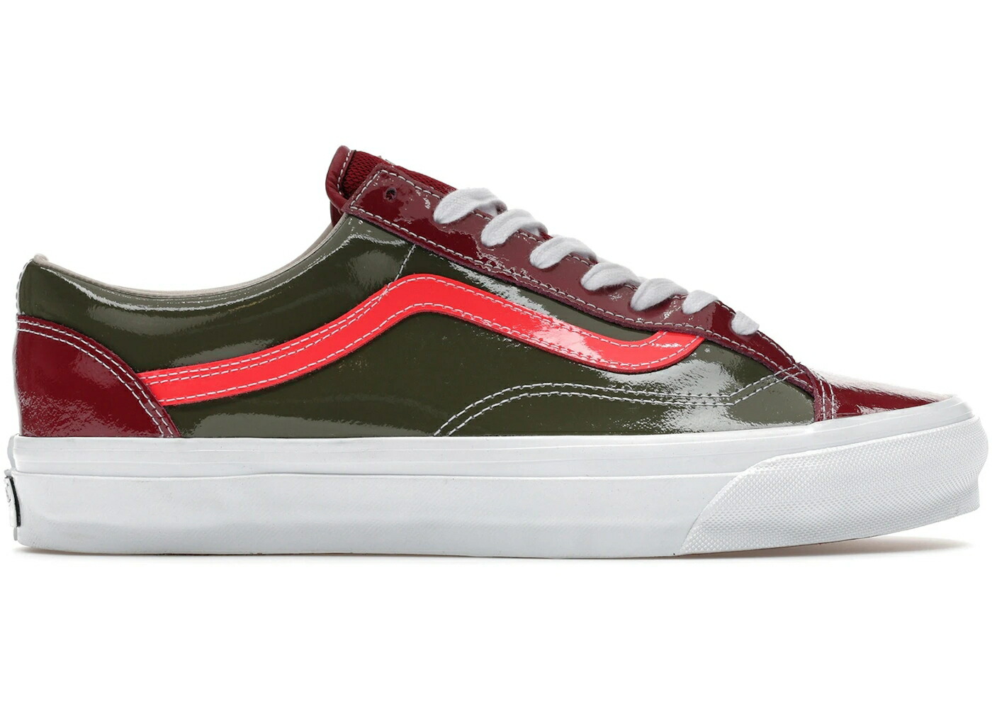 ヴァンズ バンズ 専売特許 なめし革 オリーブ 年寄りの学院 スニーカー メンズ VANS LX OLD SKOOL 36 PATENT LEATHER BORDEAUX OLIVE / BORDEAUX OLIVE