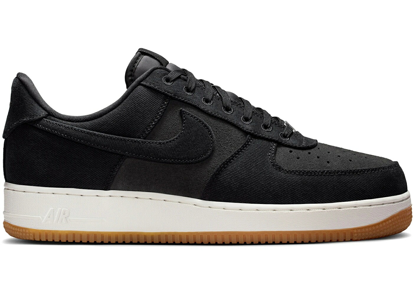 ナイキ 黒いこと 黒いこと 薄墨色 薄墨色 空軍 \u002707 スニーカー メンズ NIKE AIR FORCE 1 LOW LV8 BLACK CANVAS / BLACK DARK SMOKE GREY GUM MEDIUM