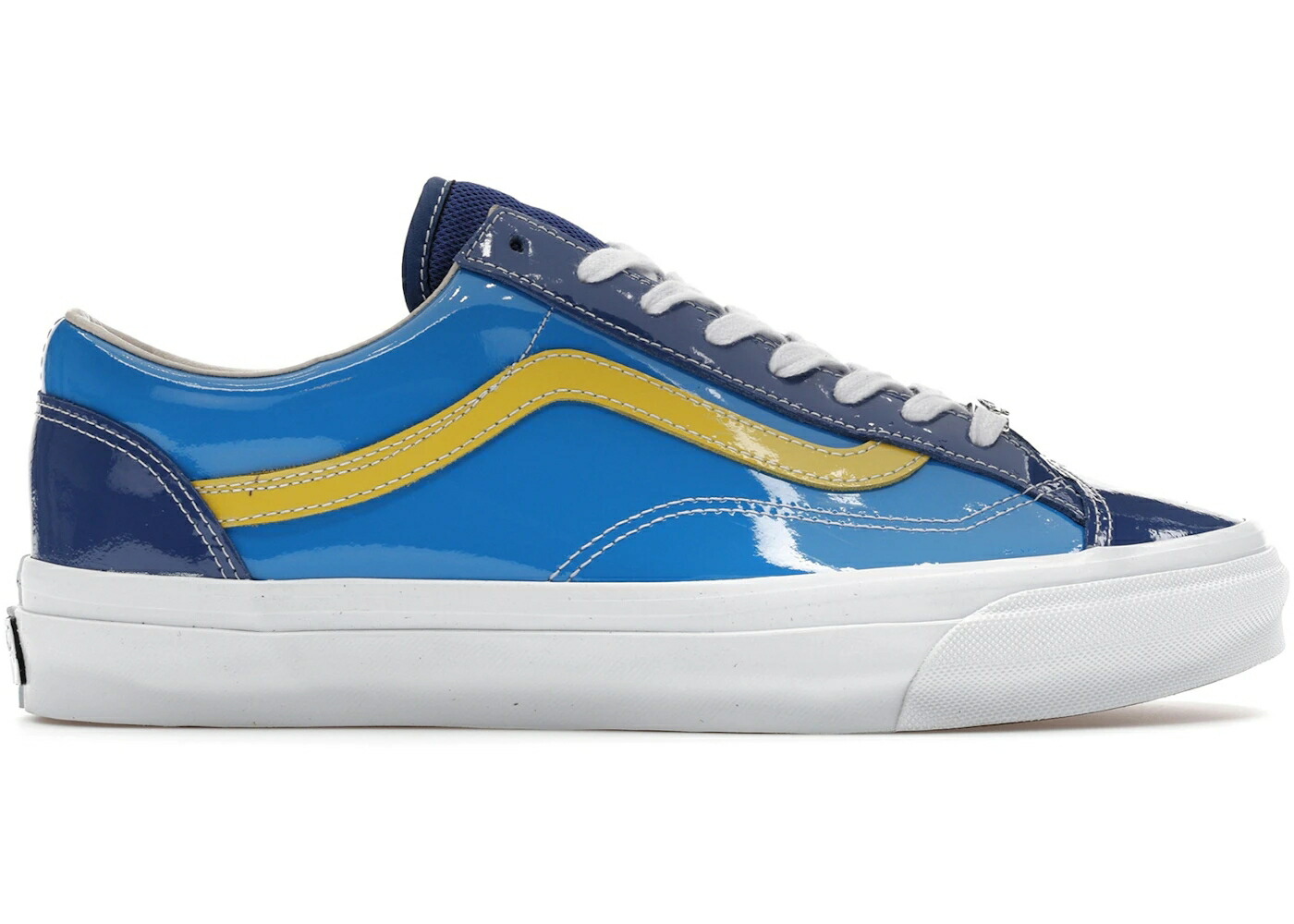 ヴァンズ バンズ 専売特許 なめし革 アズール 年寄りの学院 スニーカー メンズ VANS LX OLD SKOOL 36 PATENT LEATHER BRIGHT AZURE / BRIGHT AZURE
