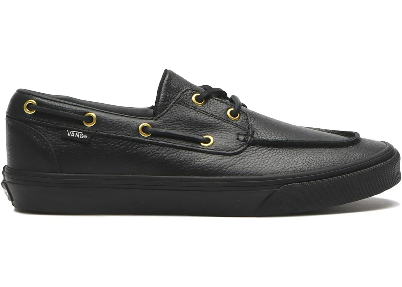 ヴァンズ バンズ なめし革 黒いこと 黒いこと スニーカー メンズ VANS 2-EYELET BOAT SHOE LEATHER BLACK /