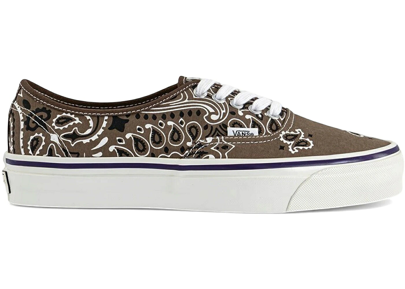 ヴァンズ バンズ 割り増し金 オーセンティック 赤銅色 赤銅色 紫 パープル スニーカー メンズ VANS PREMIUM AUTHENTIC BANDANA BROWN PURPLE / BROWN PURPLE