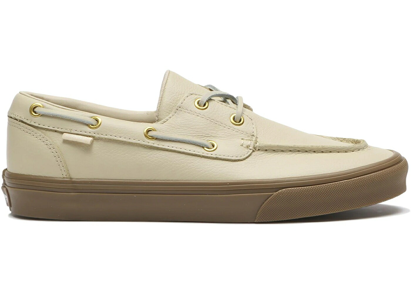 ヴァンズ バンズ なめし革 スニーカー メンズ VANS 2-EYELET BOAT SHOE LEATHER TAN /