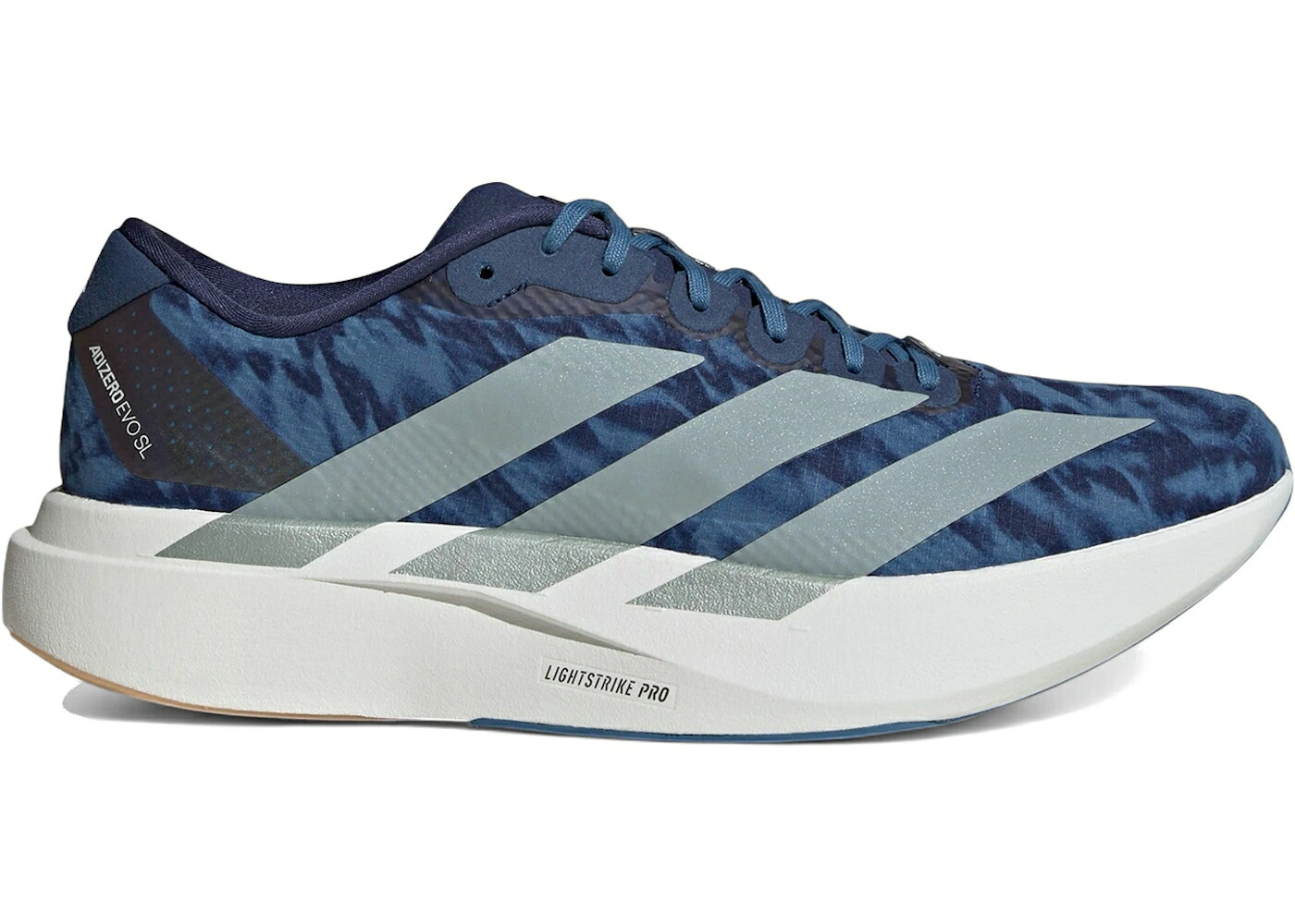アディダス アディゼロ ウーブン テック 藍色 インディゴ スニーカー メンズ ADIDAS ADIZERO EVO SL WOVEN TECH INDIGO / TECH INDIGO WONDER SAGE DUSKY