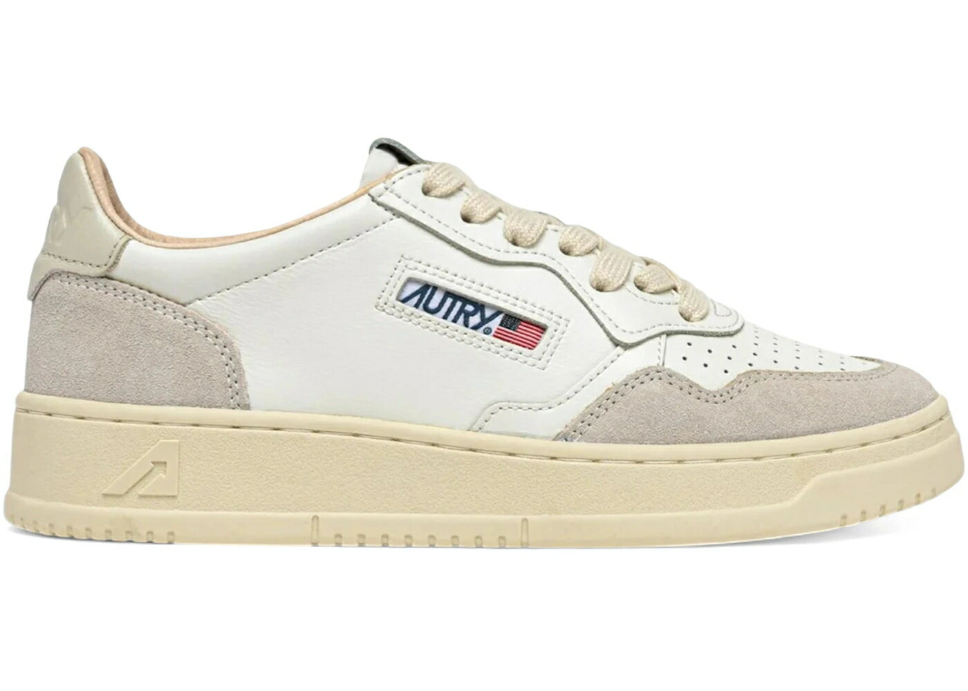 なめし革 白いこと 白いこと スニーカー メンズ AUTRY MEDALIST LEATHER LOW WHITE PELICAN / WHITE PELICAN