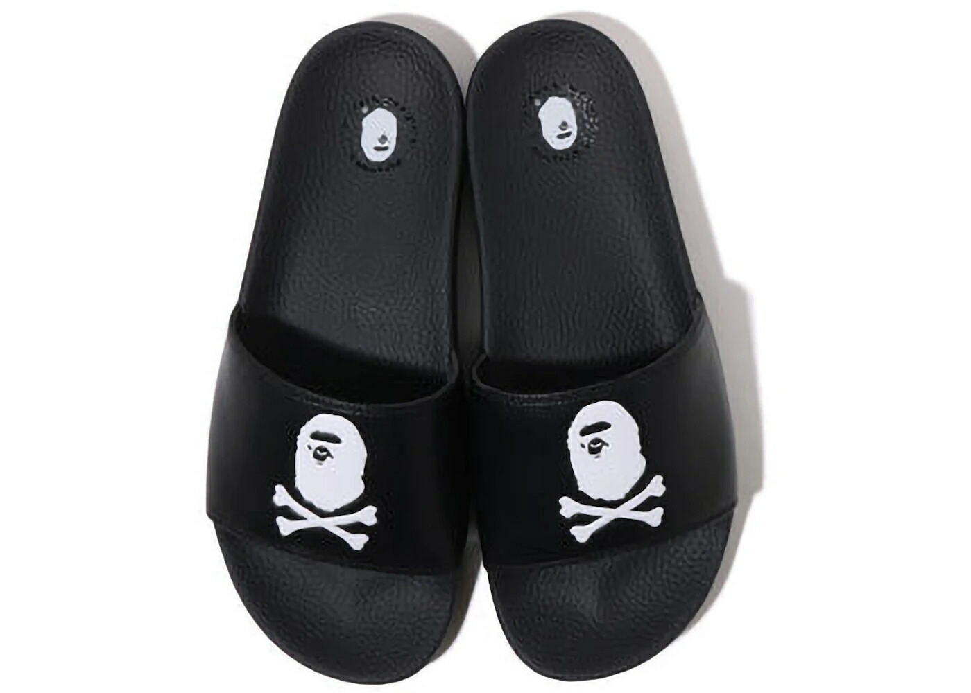 ベイプ サンダル 黒いこと 黒いこと 白いこと 白いこと スニーカー メンズ BAPE A BATHING APE SLIDE SANDALS CROSSBONE BLACK / BLACK WHITE