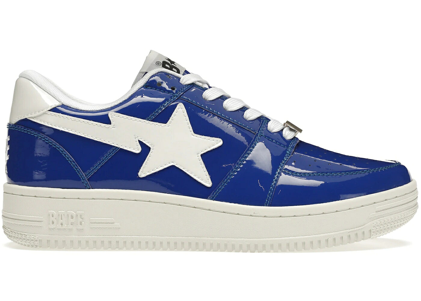 ベイプ 専売特許 青碧 青碧 白いこと 白いこと スニーカー ユニ一発やる BAPE A BATHING APE STA LOW PATENT BLUE / BLUE WHITE メンズ