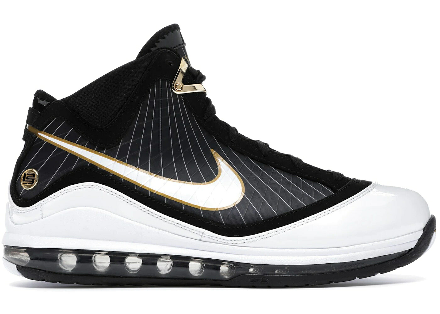ナイキ レブロン ゴールド 黒色 ブラック 白色 ホワイト スニーカー メンズ NIKE LEBRON 7 BLACK/WHITE-METALLIC GOLD / BLACK WHITE METALLIC GOLD|スニケス