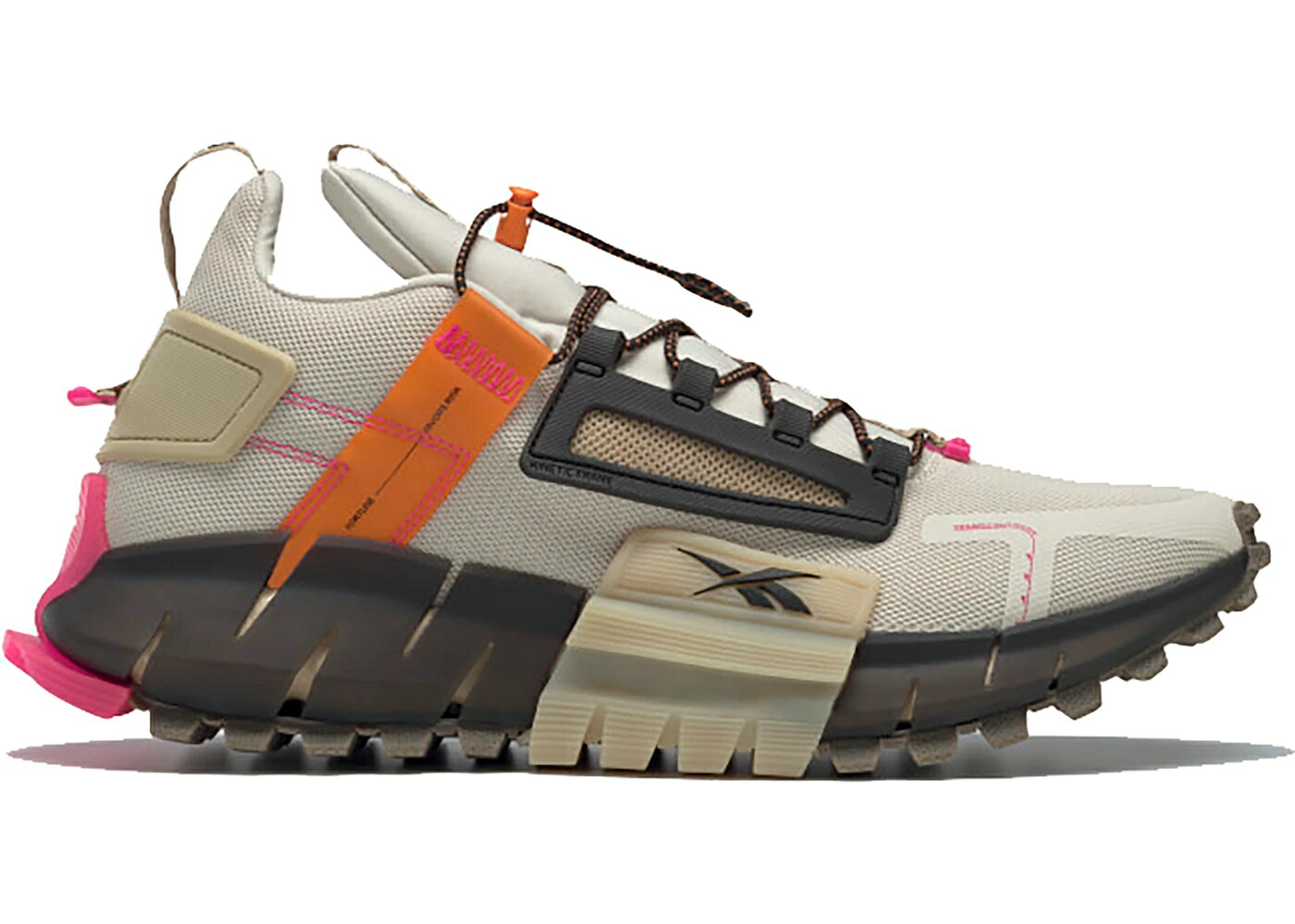 リーボック ジグ 橙 オレンジ ピンク ハイ スニーカー メンズ REEBOK ZIG KINETICA EDGE ALABASTER ORANGE PINK / ALABASTER HIGH VIS ORANGE PROUD｜スニケス