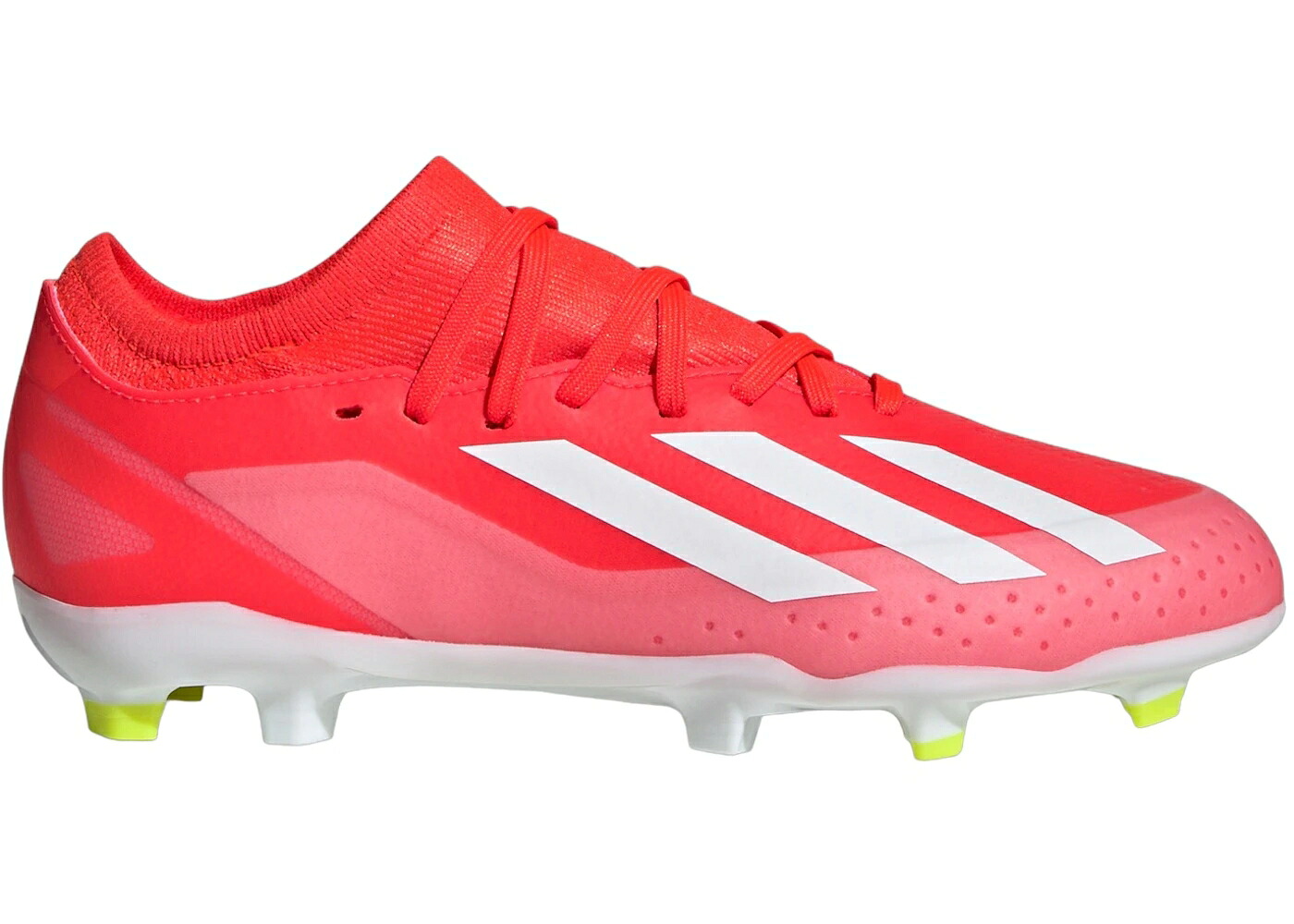 アディダス 赤 レッド 白色 ホワイト チーム 黄色 イエロー ジュニア キッズ ADIDAS CRAZYFAST LEAGUE FG SOLAR RED CLOUD WHITE TEAM YELLOW (GS) / SOLAR RED CLOUD WHITE TEAM SOLAR ベビー マタニティ スニーカー｜スニケス