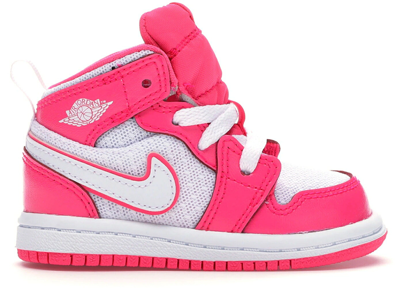 ナイキ ジョーダン ミッド ピンク 白色 ホワイト ジュニア キッズ JORDAN 1 MID HYPER PINK WHITE (TD) / HYPER PINK WHITE WHITE｜スニケス