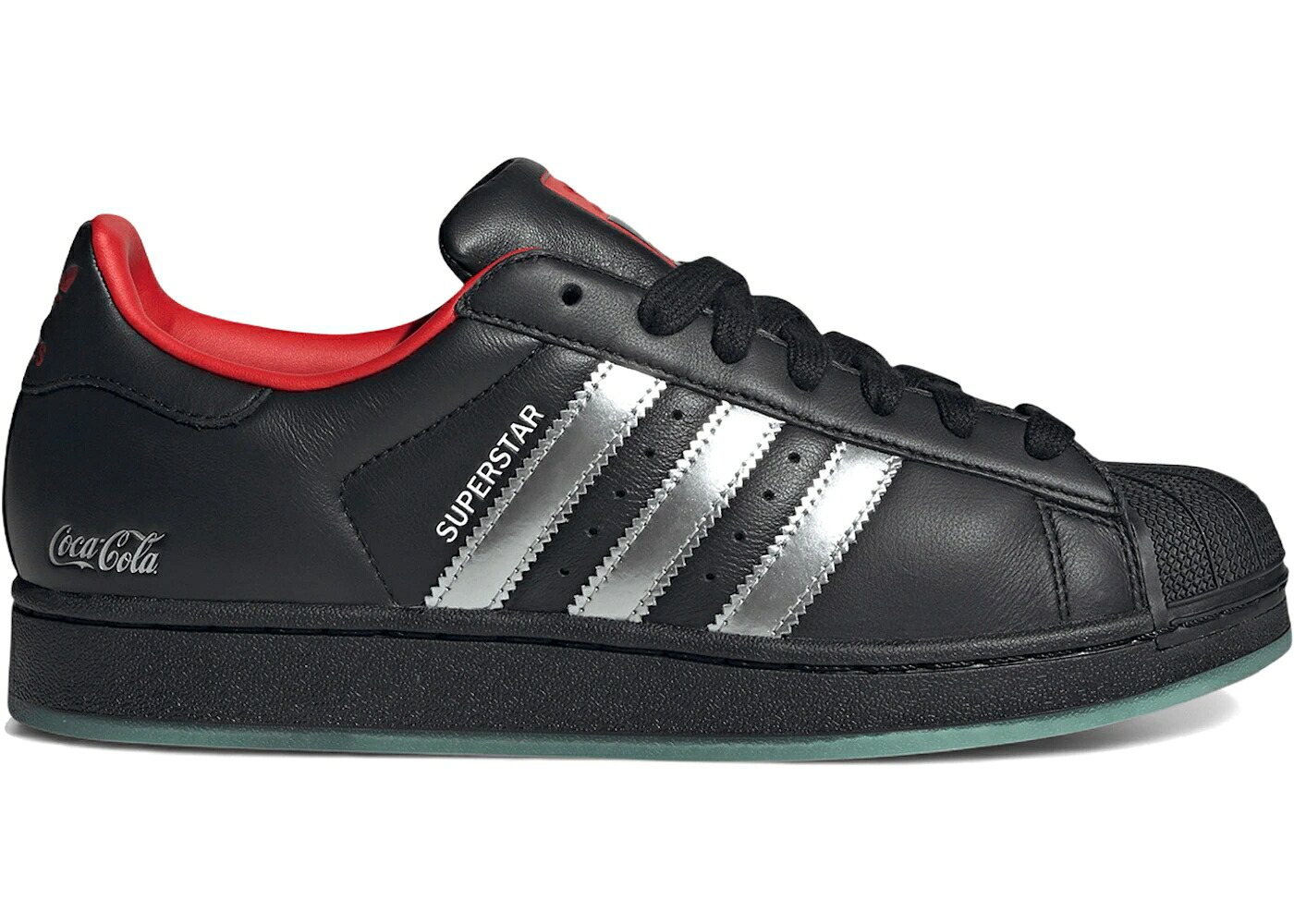 アディダス はやりっ児 黒いこと 黒いこと 赤 赤いこと 薄墨色 薄墨色 スニーカー メンズ ADIDAS SUPERSTAR COCA-COLA BLACK / BLACK RED GREY
