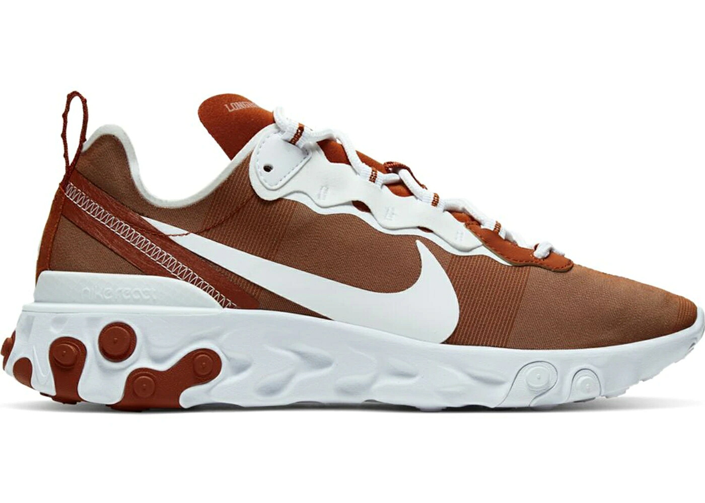 ナイキ リアクト 化学元素 一つ星の州 橙 オレンジ色 白いこと 白いこと スニーカー メンズ NIKE REACT ELEMENT 55 TEXAS / DESERT ORANGE WHITE WHITE
