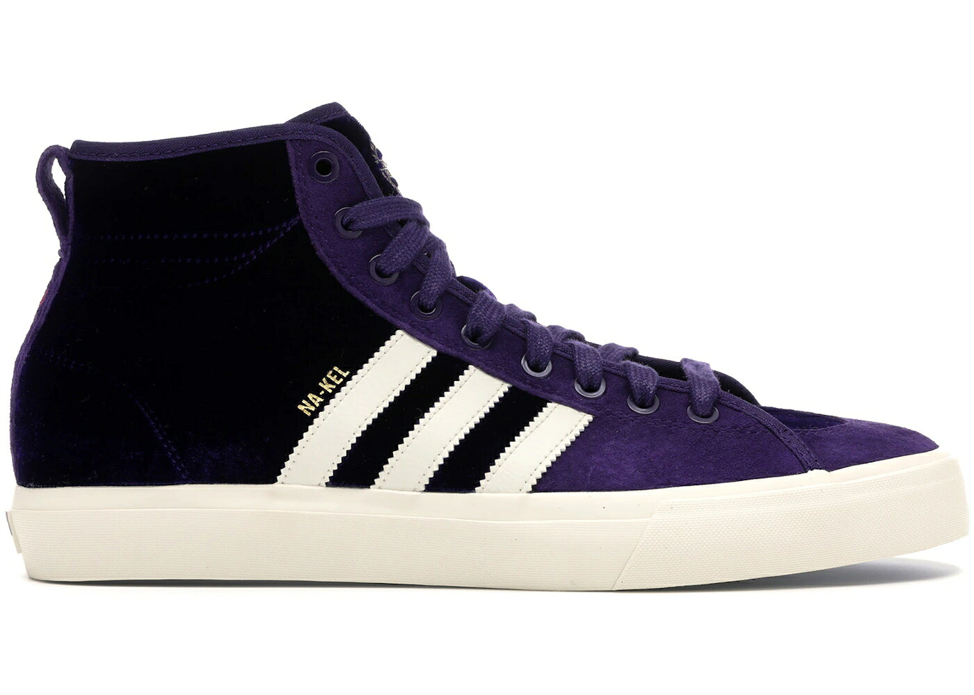 アディダス ご機嫌 紫 パープル ゴールド スニーカー メンズ ADIDAS MATCHCOURT HIGH RX NA-KEL SMITH PURPLE VELVET / DARK PURPLE ECRU METALLIC GOLD