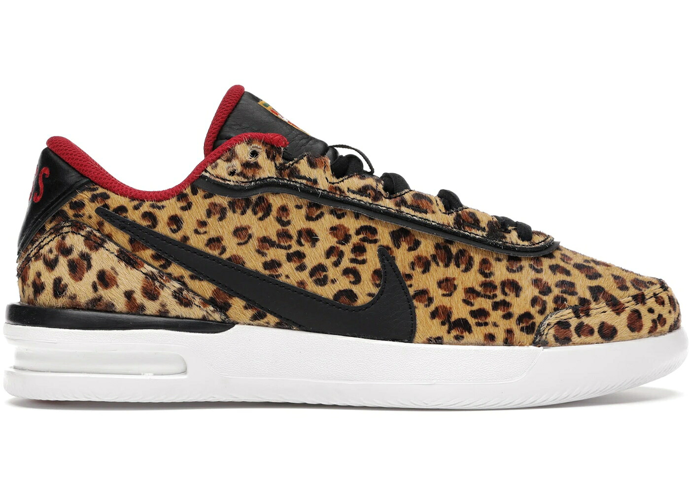 ナイキ コート ヒョウ柄 レオパード 黒色 ブラック 赤 レッド 白色 ホワイト WOMEN'S スニーカー レディース NIKE COURT AIR VAPOR WING LEOPARD (WOMEN'S) / BLACK GYM RED WHITE BLACK｜スニケス