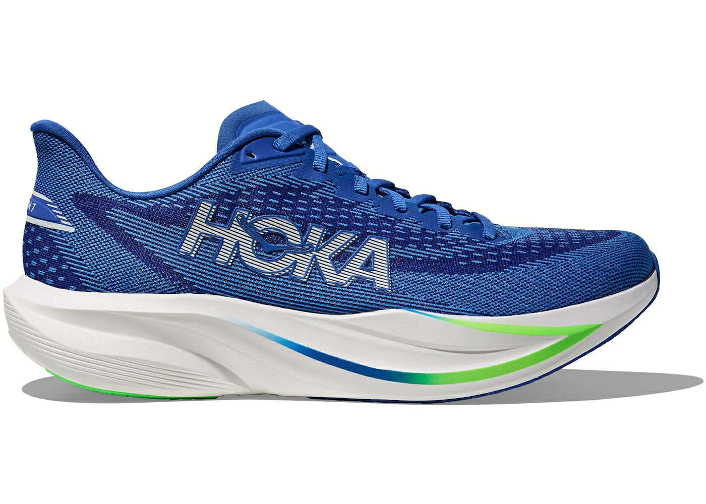 ホカオネオネ 青み 青色 緑 緑であること スニーカー メンズ HOKA ONE ONE HOKA ONE MACH 7 COBALT BLUE NEON GREEN / COBALT BLUE NEON GREEN