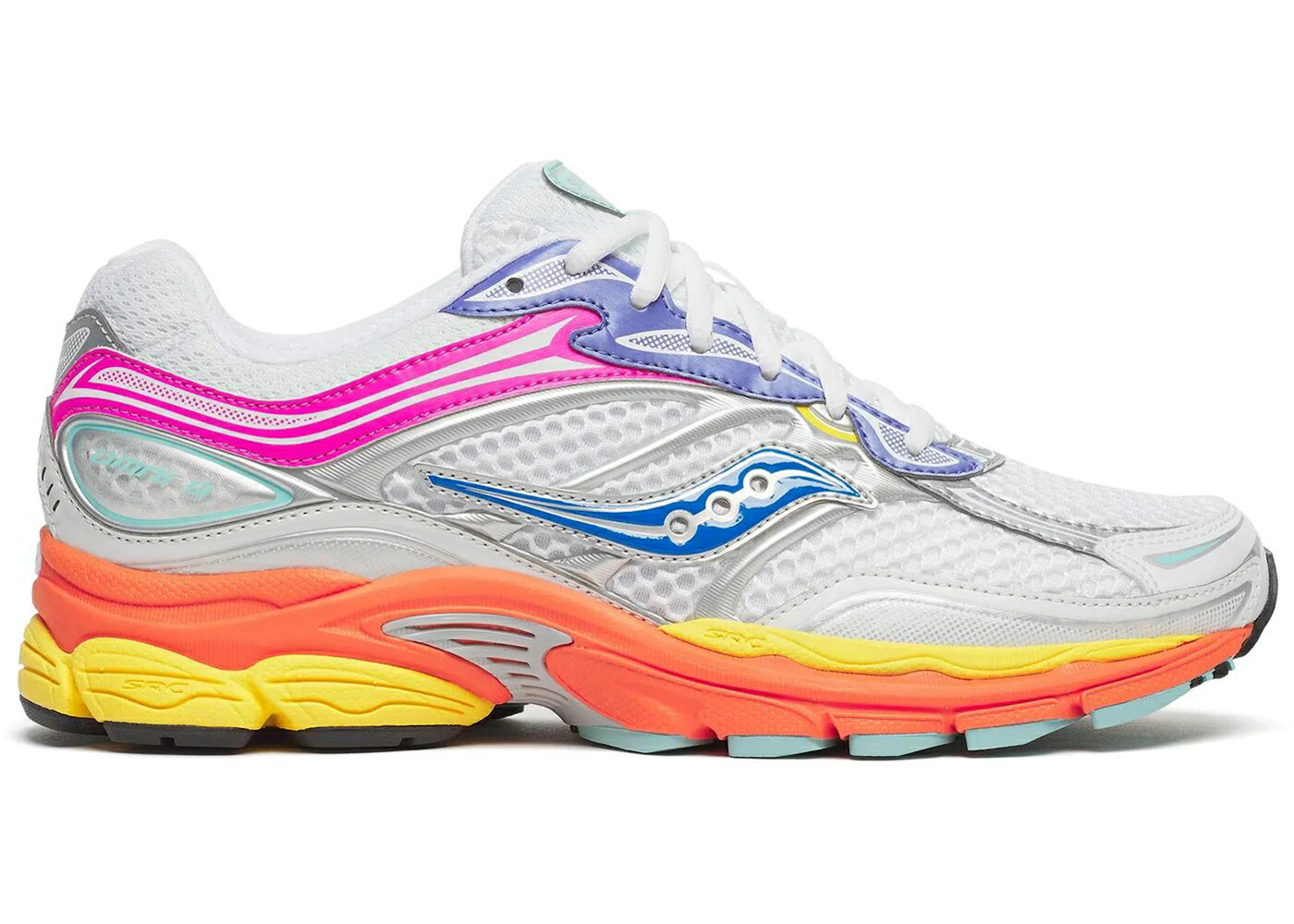 サッカニー 白いこと 白いこと さくら色 橙 オレンジ色 黄味がかった 黄色 スニーカー メンズ SAUCONY PROGRID OMNI 9 WHITE MULTI PINK ORANGE YELLOW / WHITE MULTI