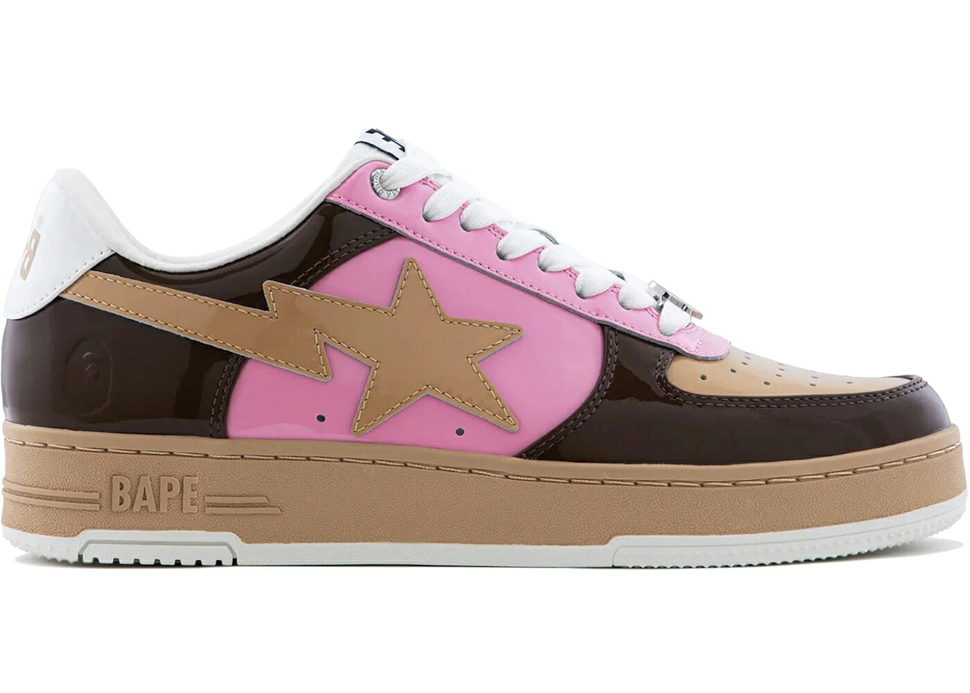ベイプ 専売特許 赤銅色 赤銅色 サクラ色 #6 スニーカー メンズ BAPE A BATHING APE STA PATENT BROWN PINK /