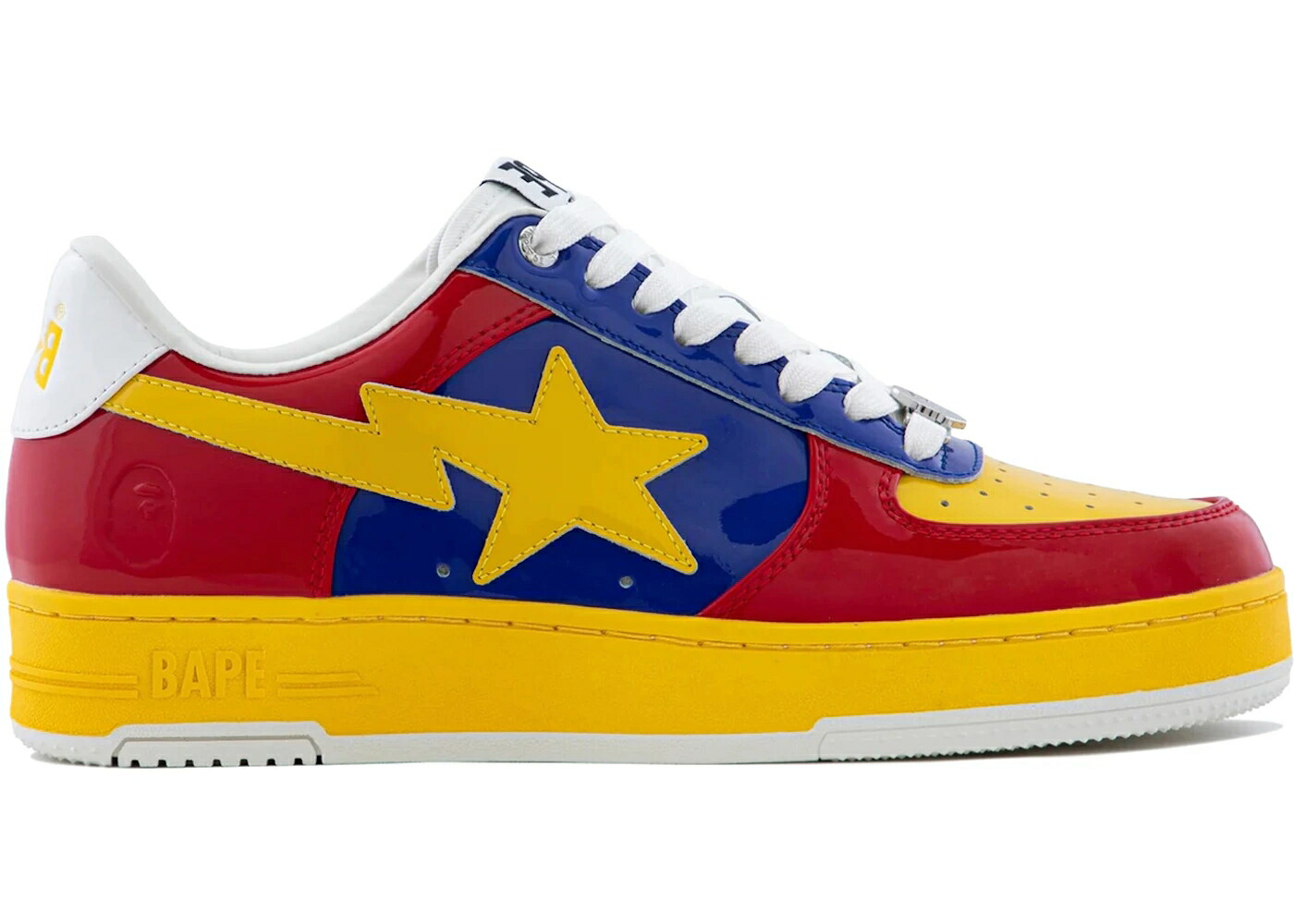 ベイプ 専売特許 赤 赤いこと 黄味がかった 黄色 青味 青み #6 スニーカー メンズ BAPE A BATHING APE STA PATENT RED YELLOW BLUE /
