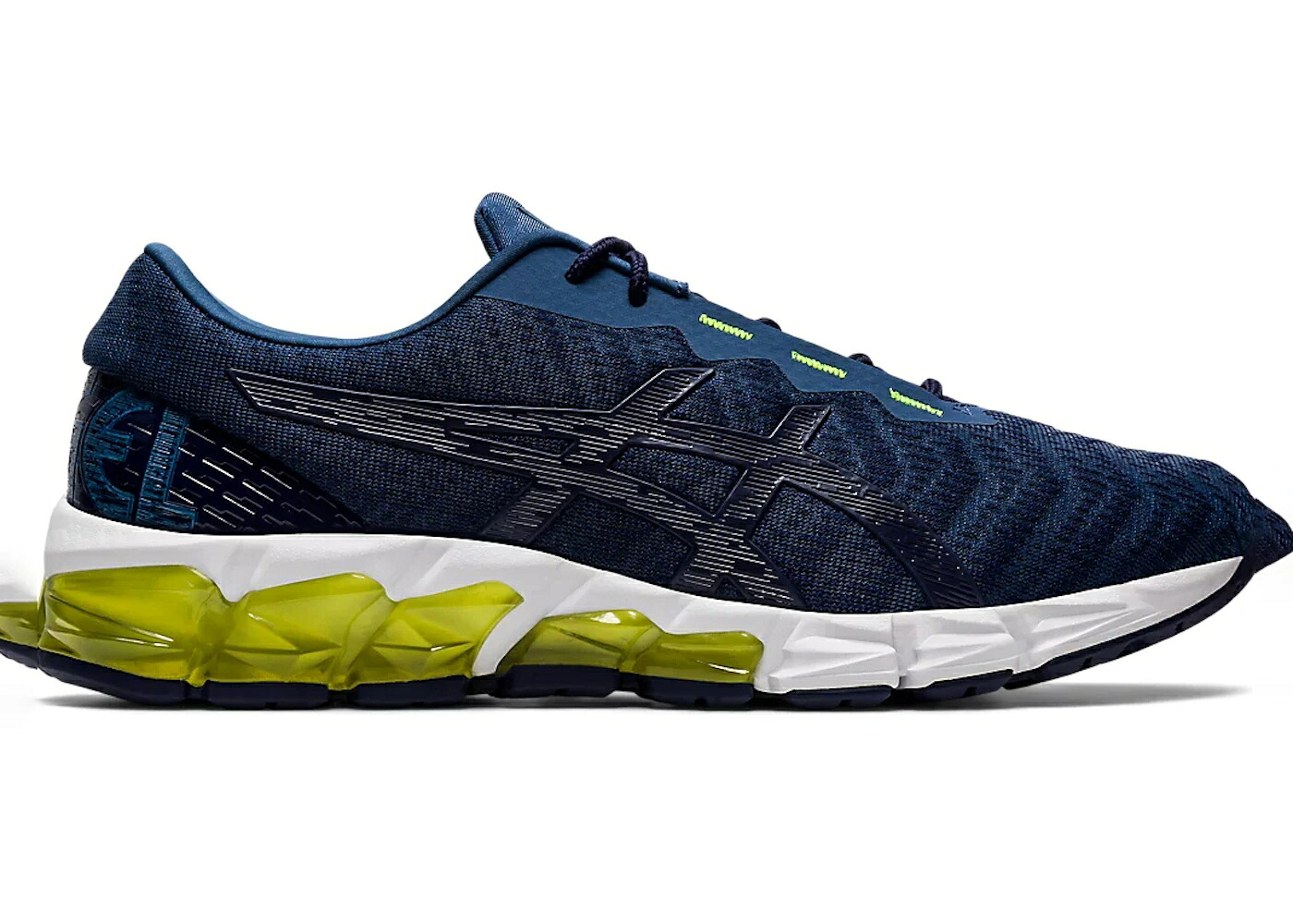 アシックス 青碧 青碧 白いこと 白いこと スニーカー メンズ ASICS GEL-QUANTUM 180 5 PEACOAT BLUE CHARTREUSE / PEACOAT WHITE