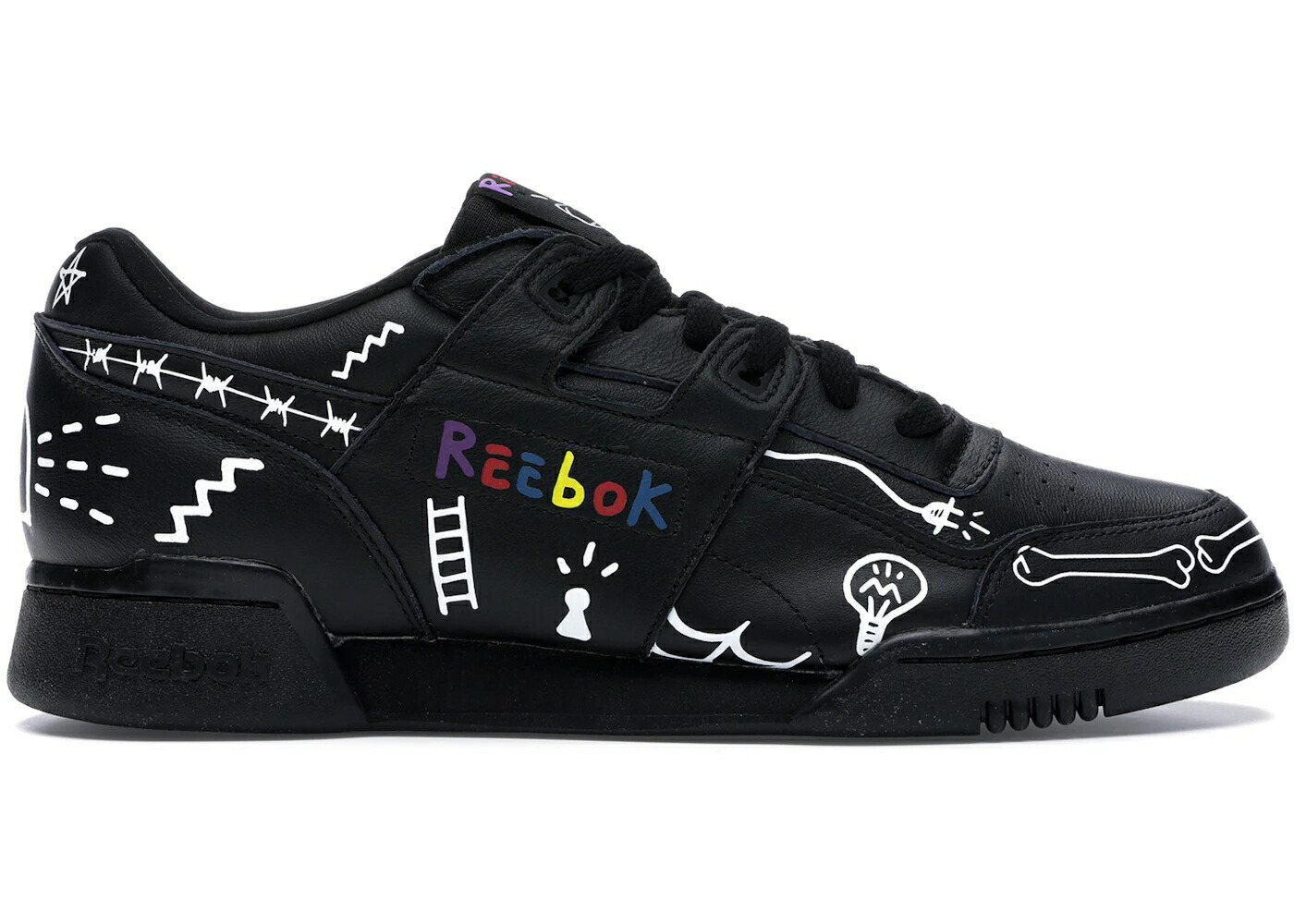 リーボック 細工物アウト 黒いこと 黒いこと スニーカー メンズ REEBOK WORKOUT PLUS 3AM TROUBLE ANDREW / BLACK MULTI COLOR