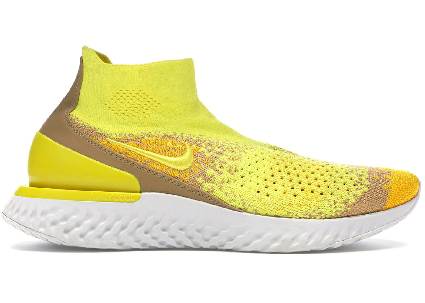 ナイキ ライズ リアクト フライニット 黄色 イエロー スニーカー メンズ NIKE RISE REACT FLYKNIT SONIC YELLOW / SONIC YELLOW DARK STUCCO|スニケス