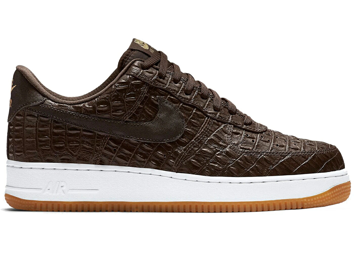 ナイキ クロコダイル 赤銅色 赤銅色 白いこと 白いこと 空軍 \u002707 スニーカー メンズ NIKE AIR FORCE 1 LOW LV8 CROCODILE BROWN / BAROQUE BROWN WHITE GUM LIGHT