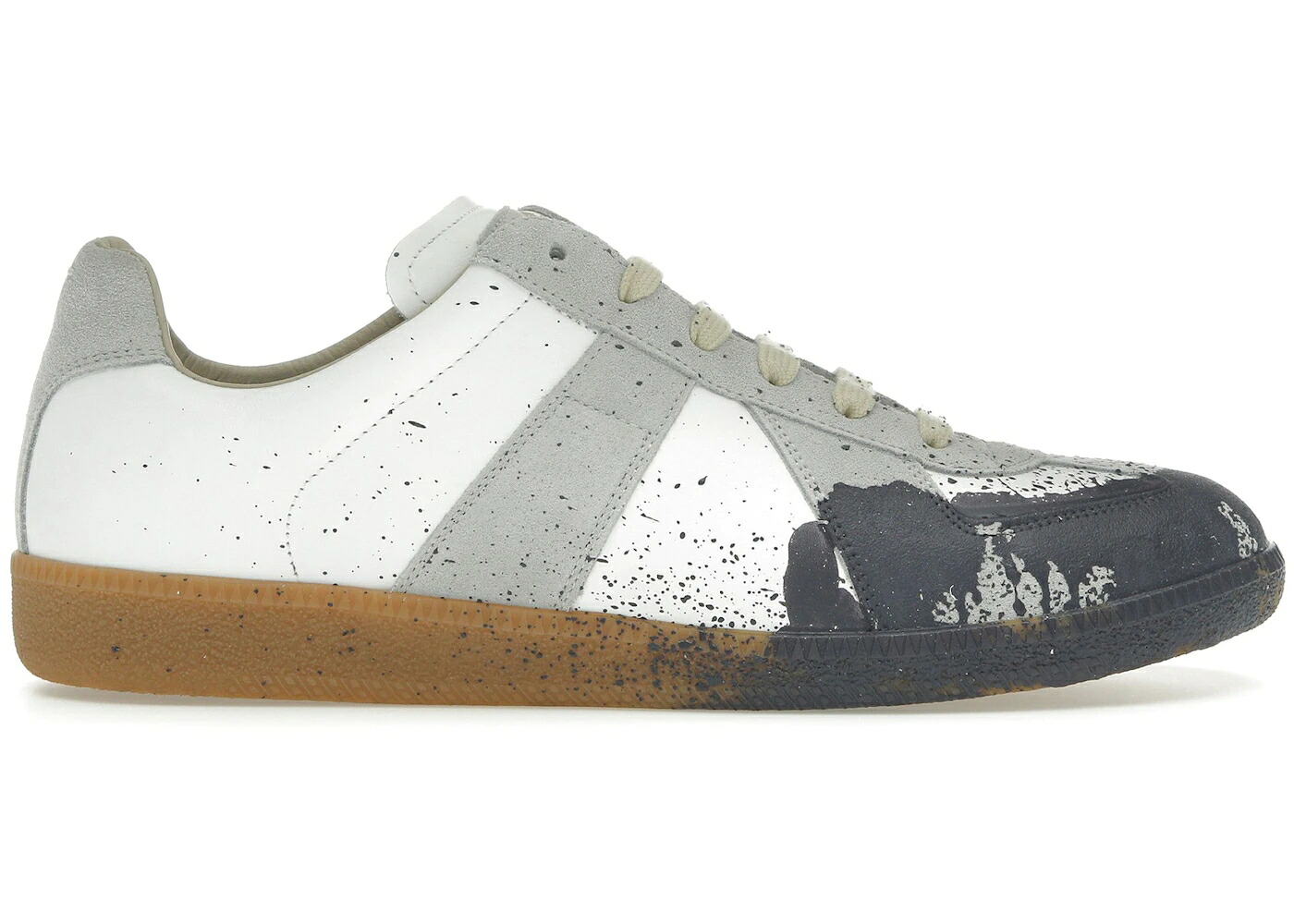 メゾンマルジェラ 正規陸軍 調教師 白いこと 白いこと スニーカー メンズ MAISON MARGIELA MAISON MARGIELA PAINT REPLICA GERMAN ARMY TRAINER (GAT) WHITE PEWTER / WHITE PEWTER