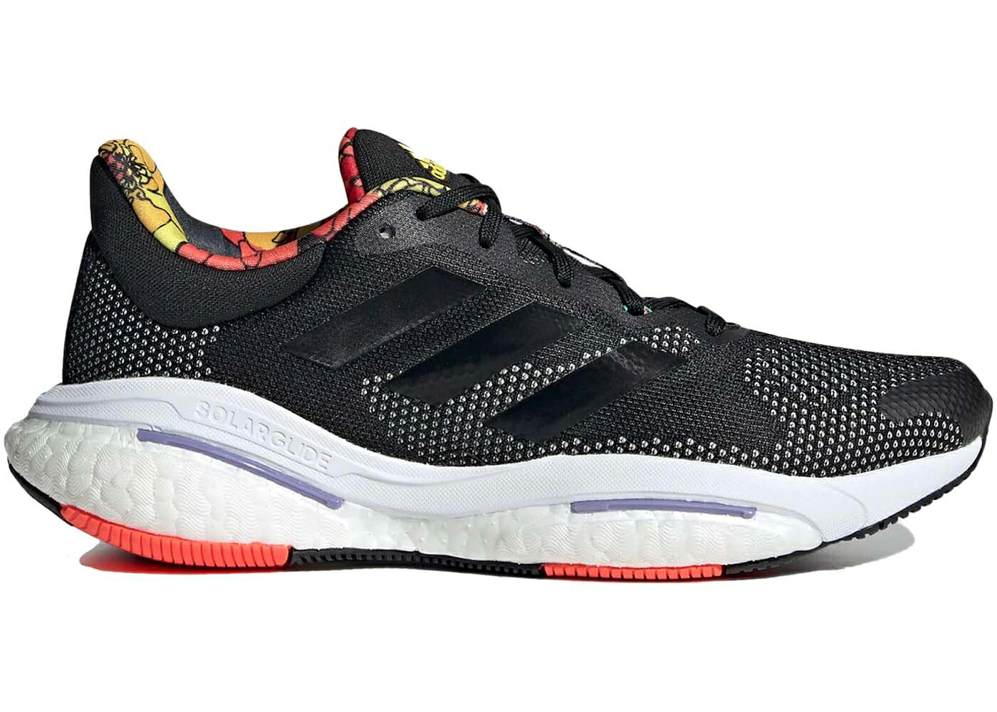 アディダス 黒色 ブラック 赤 レッド 紫 パープル コア WOMEN'S スニーカー レディース ADIDAS SOLARGLIDE 5 BLACK SOLAR RED PURPLE (WOMEN'S) / CORE BLACK CORE BLACK SOLAR RED｜スニケス