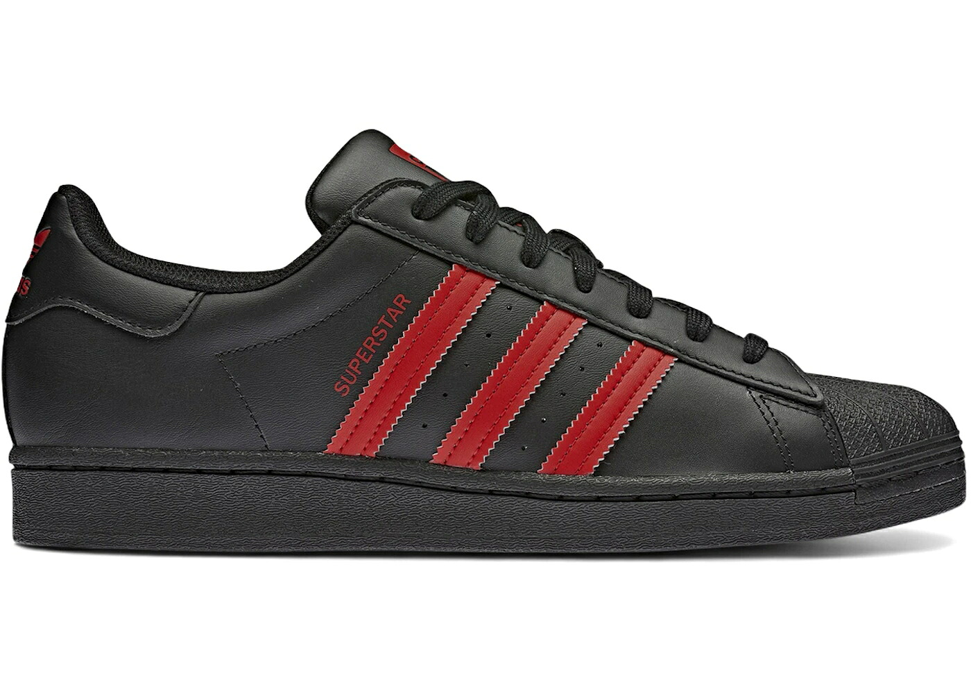 アディダス はやりっ児 黒いこと 黒いこと 赤 赤いこと 中核グループ スニーカー メンズ ADIDAS SUPERSTAR BLACK VIVID RED / CORE BLACK VIVID RED CORE BLACK