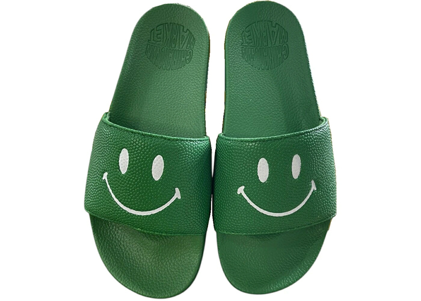 チャイナタウンマーケット サンダル 緑 緑であること 白いこと 白いこと スニーカー メンズ CHINATOWN MARKET CHINATOWN MARKET SMILEY SLIDE GREEN WHITE / GREEN WHITE