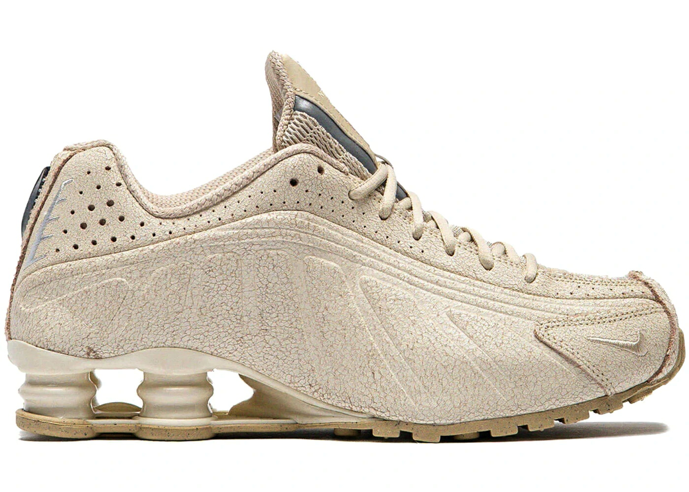 ナイキ ショックス 自然的 なめし革 しろがね色 しろがね色 サイバー空間 スニーカー メンズ NIKE SHOX R4 NATURAL DISTRESSED LEATHER / NATURAL METALLIC SILVER NET