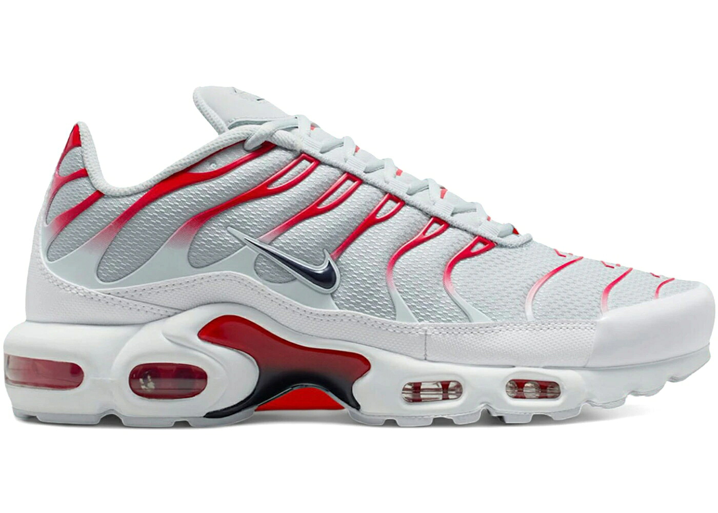 ナイキ マックス 純一無雑 プラチナム 赤 赤いこと エアマックスプラス スニーカー メンズ NIKE AIR MAX PLUS USA / PURE PLATINUM UNIVERSITY RED