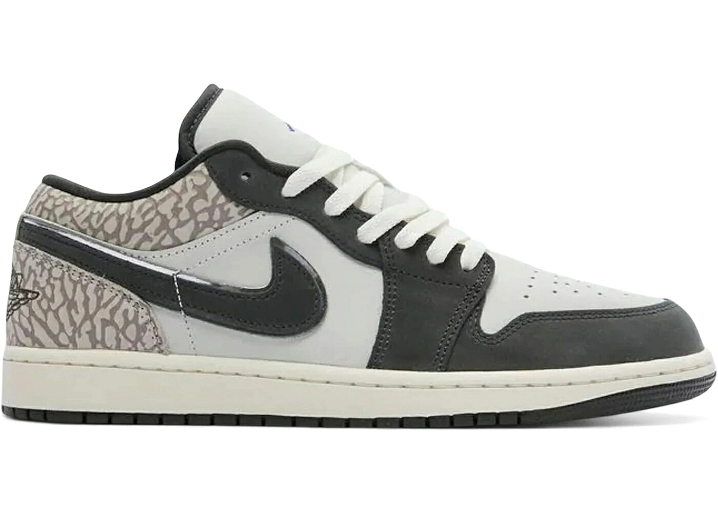 ナイキ ジョーダン ディープ 薄墨色 薄墨色 力くらべ スニーカー メンズ JORDAN 1 LOW SE SAIL DEEP PEWTER ELEPHENT PRINT / SAIL DEEP PEWTER GAMMA GREY GAME