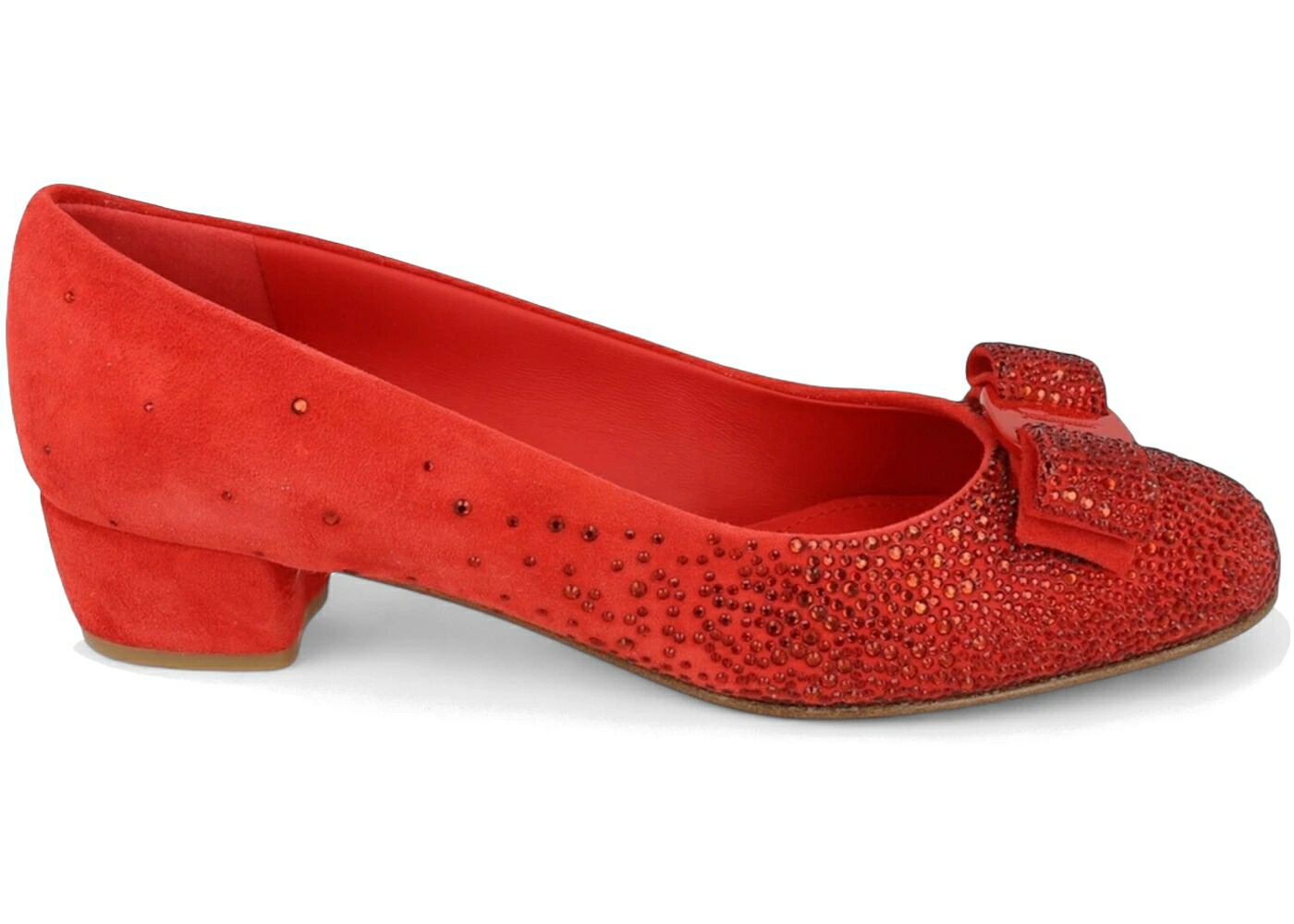 赤 赤いこと WOMEN\u0027S スニーカー レディース FERRAGAMO VARA CRYSTAL-EMBELLISHED PUMPS RED (NARROW WIDTH) (WOMEN\u0027S) /