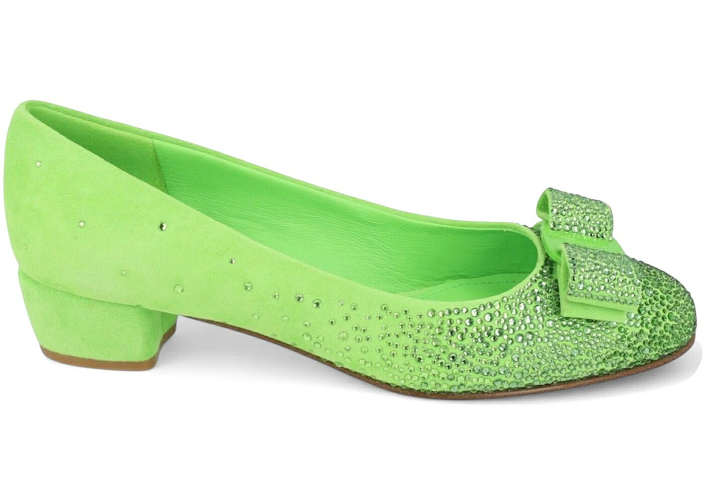 緑 緑であること WOMEN\u0027S スニーカー レディース FERRAGAMO VARA CRYSTAL-EMBELLISHED PUMPS LIGHT GREEN (NARROW WIDTH) (WOMEN\u0027S) / LIGHT GREEN