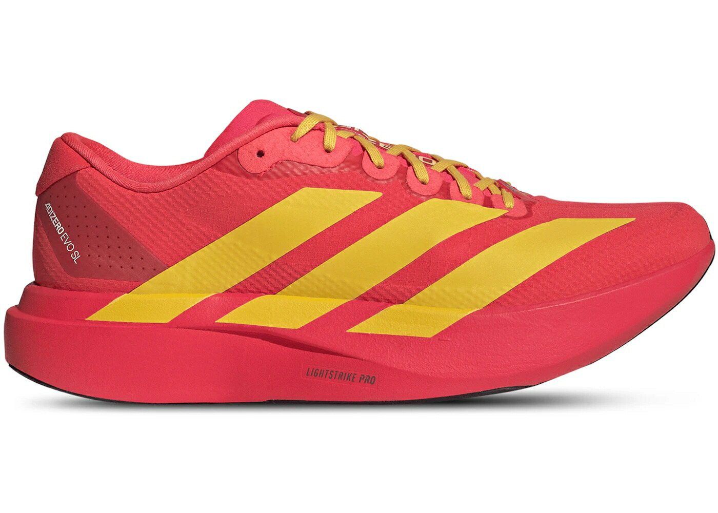 アディダス アディゼロ 赤 赤いこと ゴールド スニーカー メンズ ADIDAS ADIZERO EVO SL LUCID RED BOLD GOLD / LUCID RED BOLD GOLD SEMI LUCID