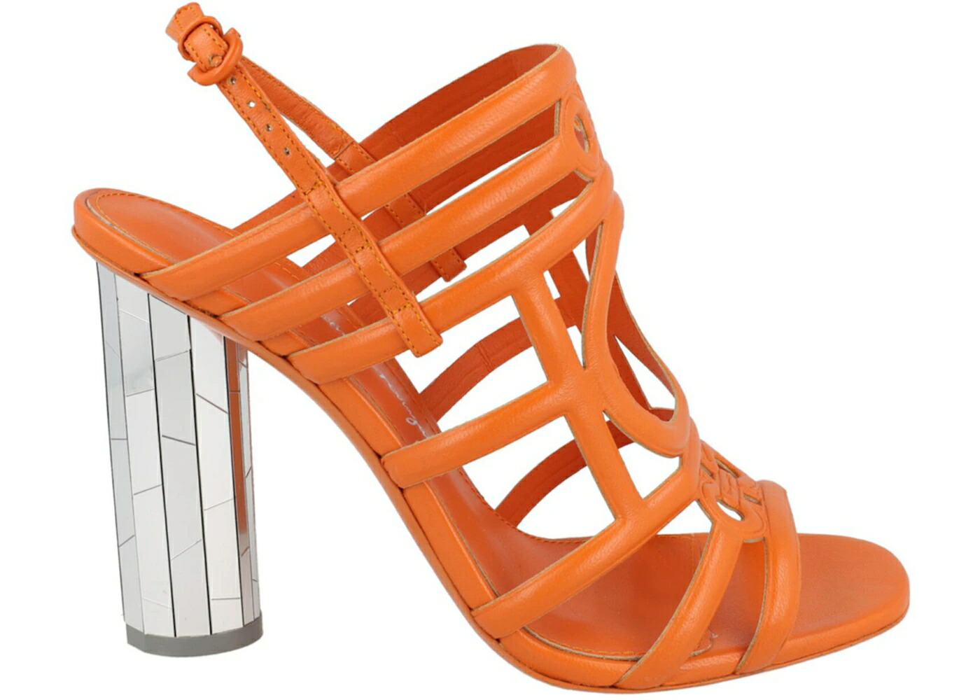 踵 サンダル 橙 オレンジ色 WOMEN\u0027S スニーカー レディース FERRAGAMO FLORENZA X SLINGBACK HEEL SANDALS ORANGE (WOMEN\u0027S) /