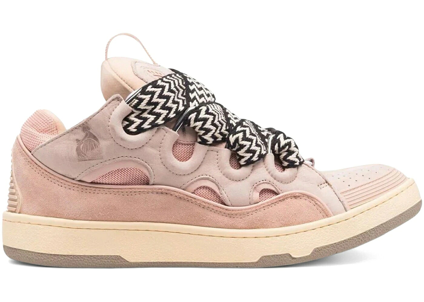 ランバン なめし革 さくら色 スニーカー メンズ LANVIN LEATHER CURB GLITTER PALE PINK / PALE PINK