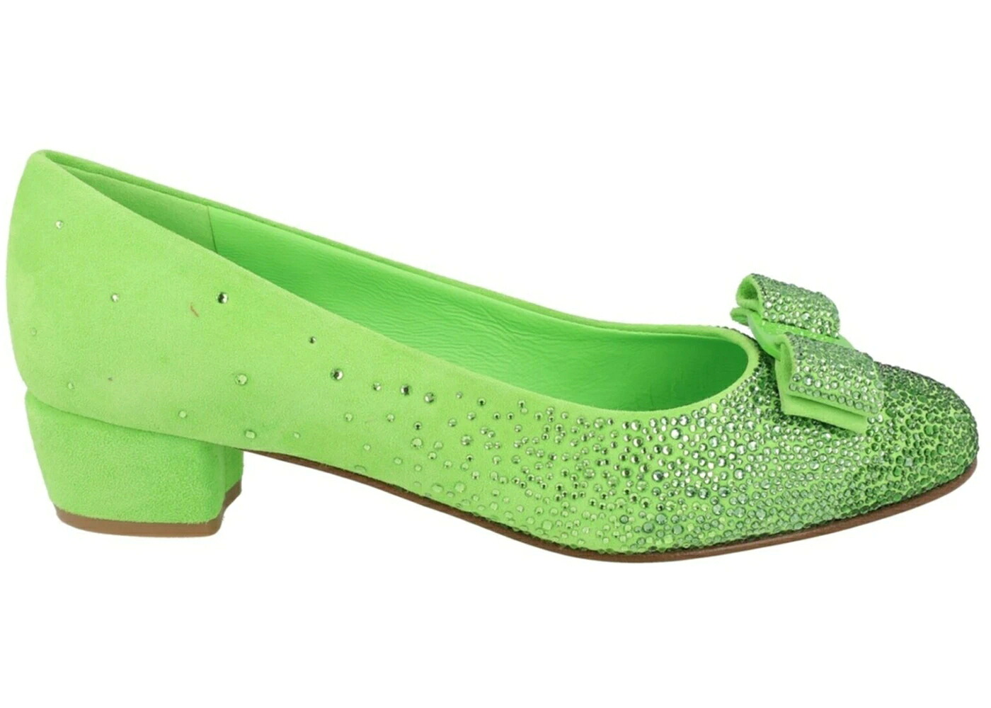 緑 緑であること WOMEN\u0027S スニーカー レディース FERRAGAMO VARA BOW CRYSTAL-EMBELLISHED PUMPS LIGHT GREEN (WOMEN\u0027S) / LIGHT GREEN