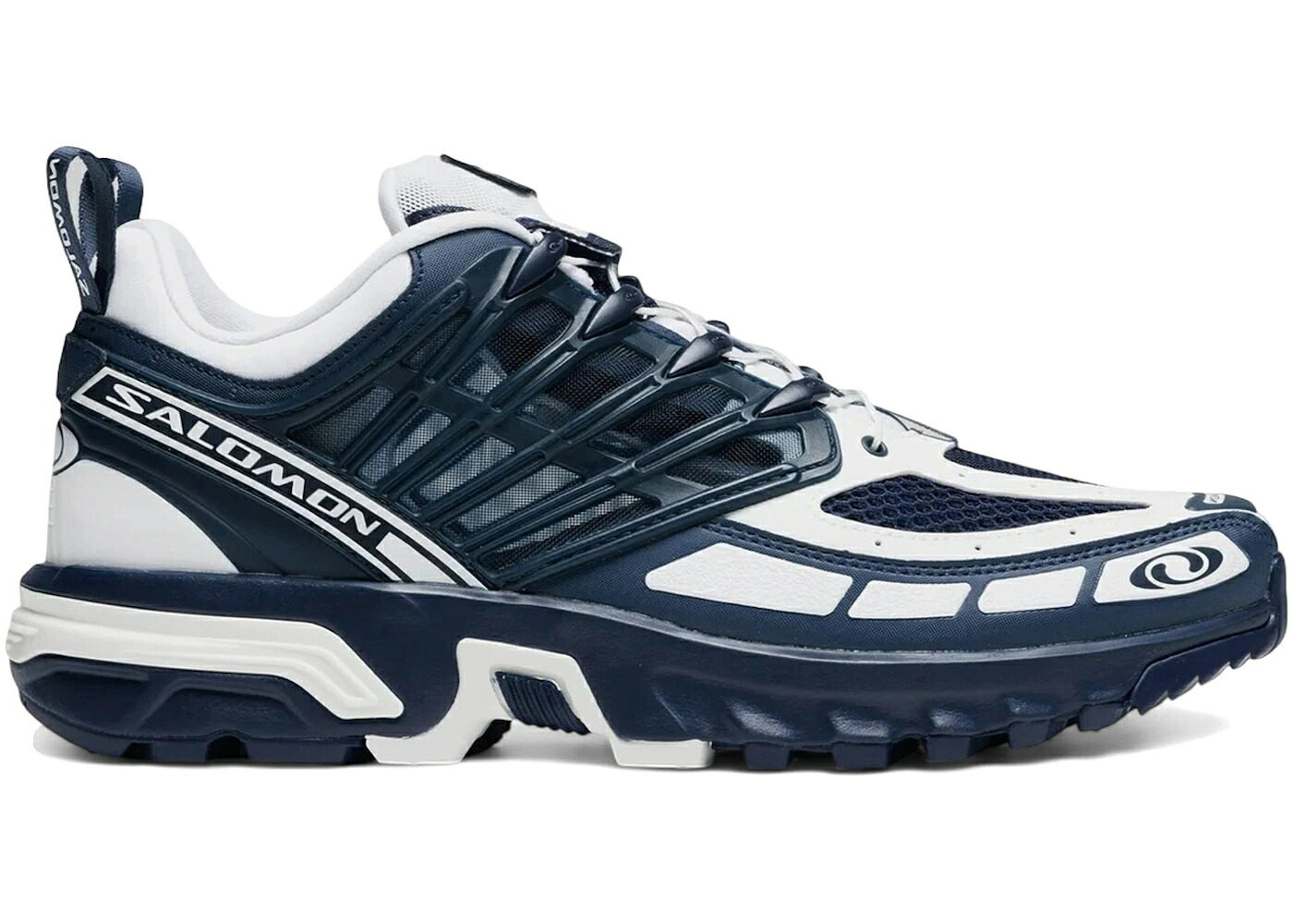 サロモン プロ ナミ 白色 ホワイト 青色 ブルー スニーカー メンズ SALOMON ACS PRO JAPAN NAMI PACK / WHITE MARITIME BLUE SPELLBOUND｜スニケス