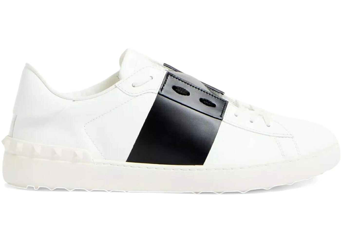 ヴァレンティノ 靴 スニーカー 白いこと 白いこと 黒いこと 黒いこと メンズ VALENTINO CALFSKIN OPEN SNEAKER WHITE BLACK / WHITE BLACK