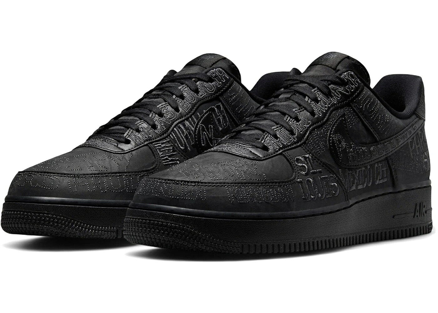 ナイキ 黒いこと 黒いこと 空軍 スニーカー メンズ NIKE AIR FORCE 1 LOW WORLD TOUR BLACK / BLACK BLACK ANTHRACITE