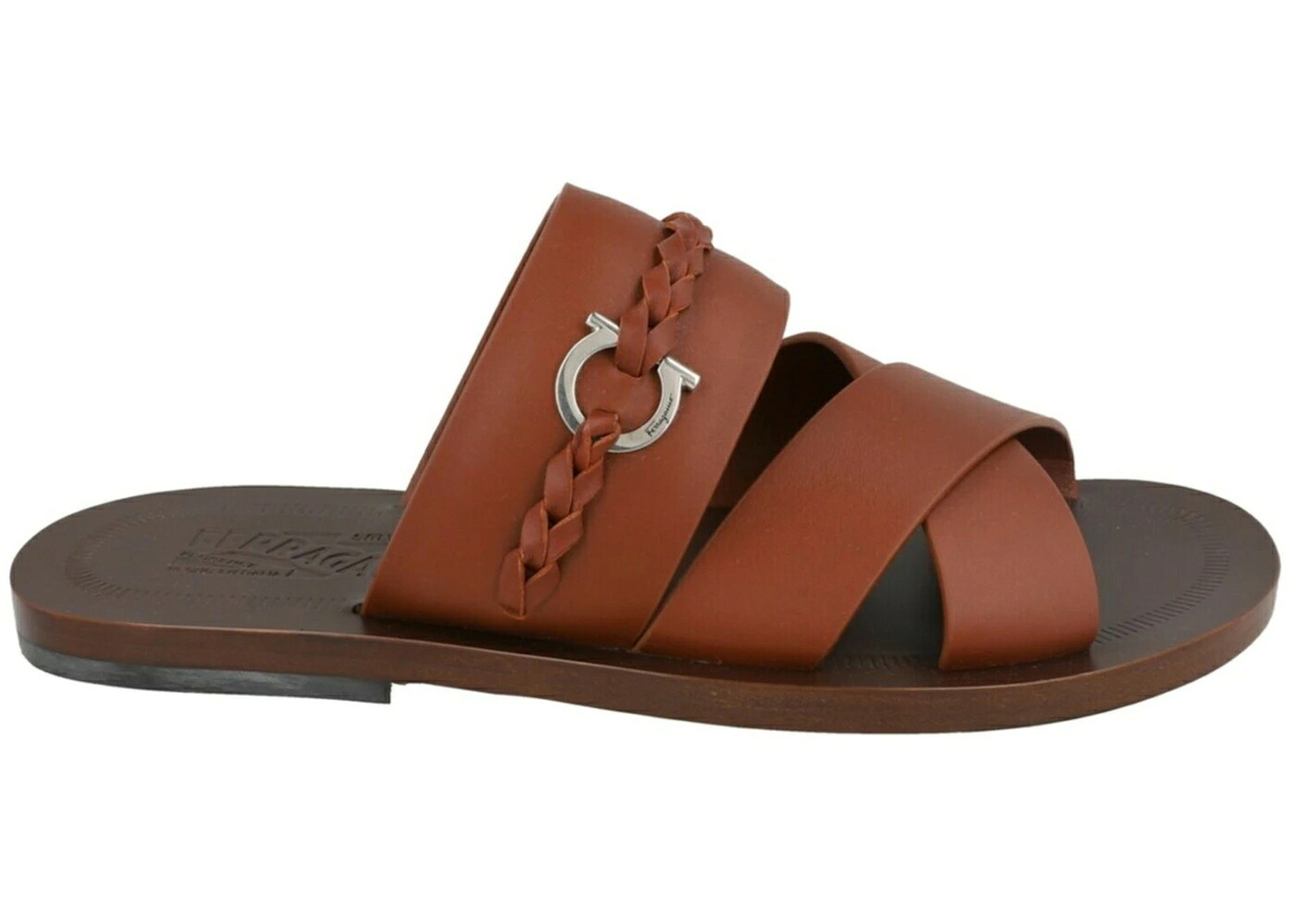 なめし革 サンダル 赤銅色 赤銅色 スニーカー メンズ FERRAGAMO GIOTTO LEATHER SANDALS BROWN /
