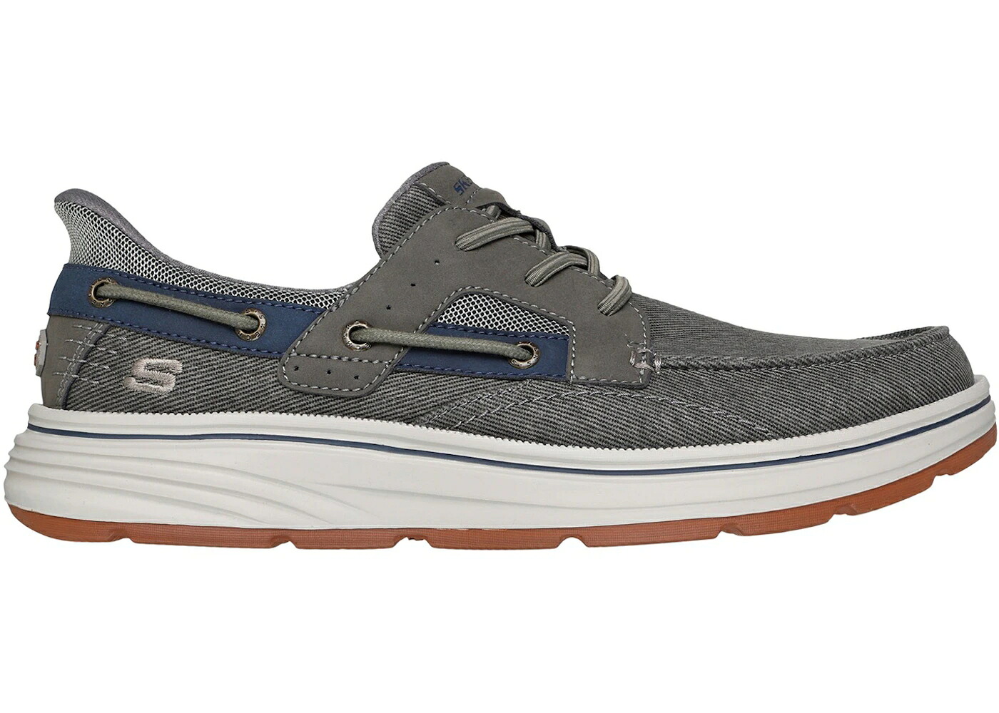 スケッチャーズ 薄墨色 薄墨色 スニーカー メンズ SKECHERS SLIP-INS RELAXED FIT TROUTT DAVEY GREY /