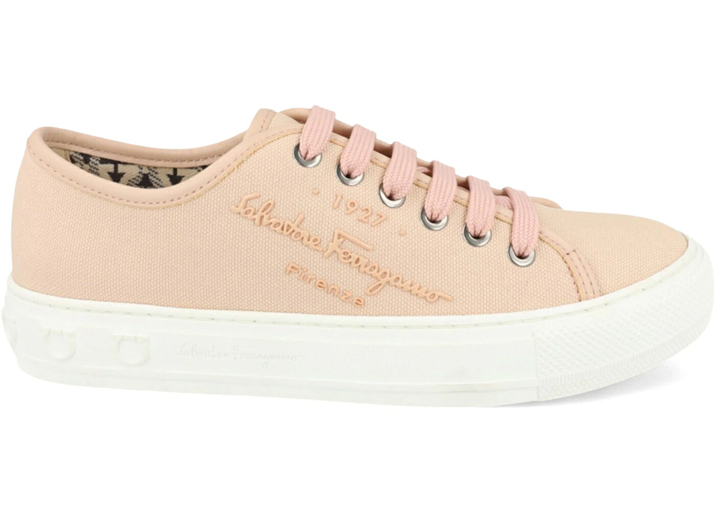 さくら色 WOMEN\u0027S スニーカー レディース FERRAGAMO MEDITERRANEAN CANVAS LOW-TOP SNEAKERS PINK (WOMEN\u0027S) /