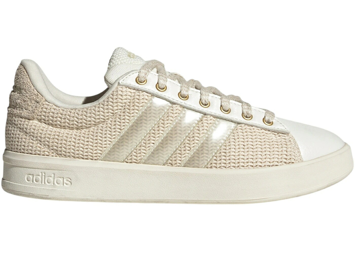 アディダス 地びた 厚地の外套 ゴールド 3.0 WOMEN\u0027S MET. スニーカー レディース ADIDAS GRAND COURT NON DYED ICE GOLD METALLIC (WOMEN\u0027S) / NON DYED ICE GOLD MET. CRYSTAL