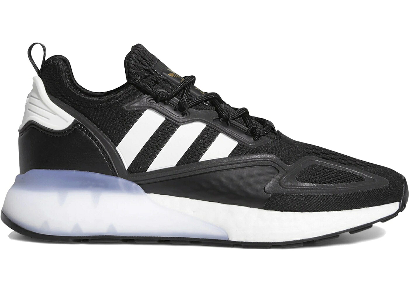 アディダス ブースト 黒色 ブラック 白色 ホワイト コア ゴールド WOMEN'S スニーカー レディース ADIDAS ZX 2K BOOST BLACK WHITE (WOMEN'S) / CORE BLACK CLOUD WHITE GOLD|スニケス