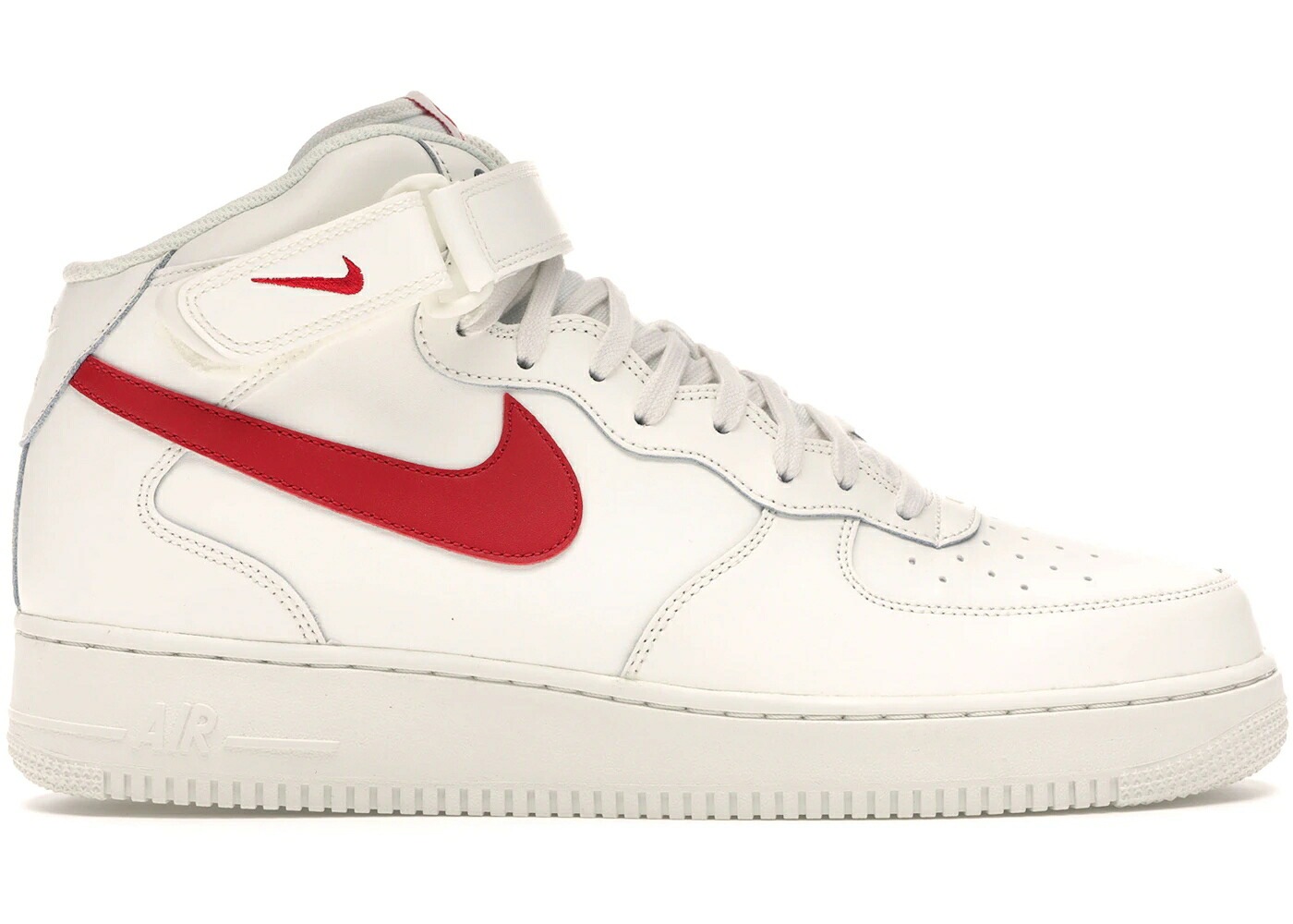 ナイキ ミッド 赤 赤いこと 空軍 スニーカー メンズ NIKE AIR FORCE 1 MID SAIL UNIVERSITY RED / SAIL UNIVERSITY RED