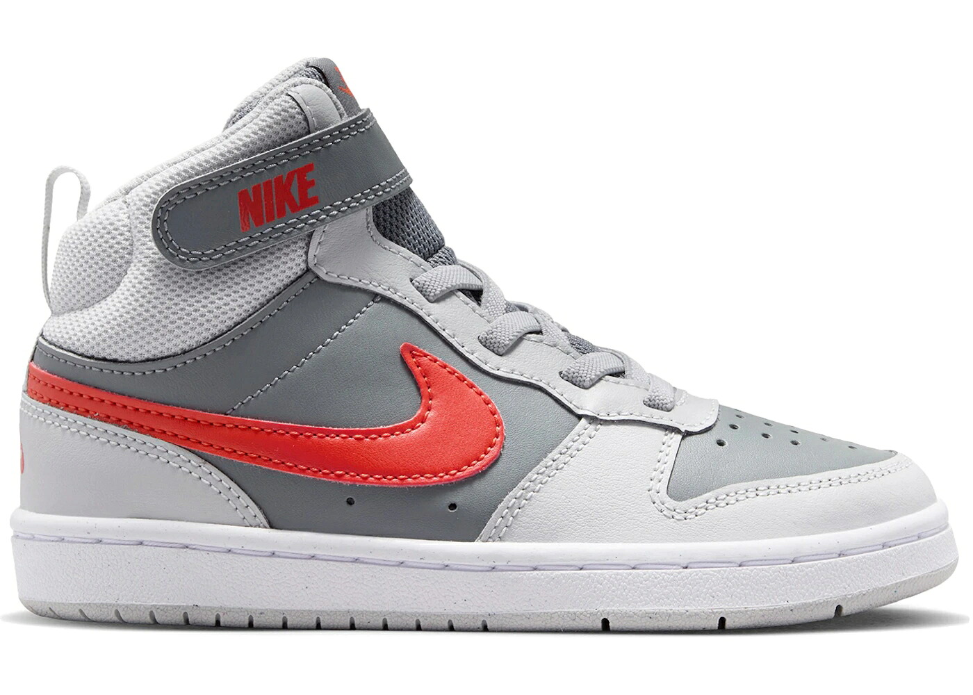 ナイキ コート ミッド 灰色 グレー 赤 レッド 白色 ホワイト コートバーロウ ジュニア キッズ NIKE COURT BOROUGH MID 2 SMOKE GREY PICANTE RED (PS) / SMOKE GREY GREY FOG WHITE ベビー マタニティ スニーカ|スニケス