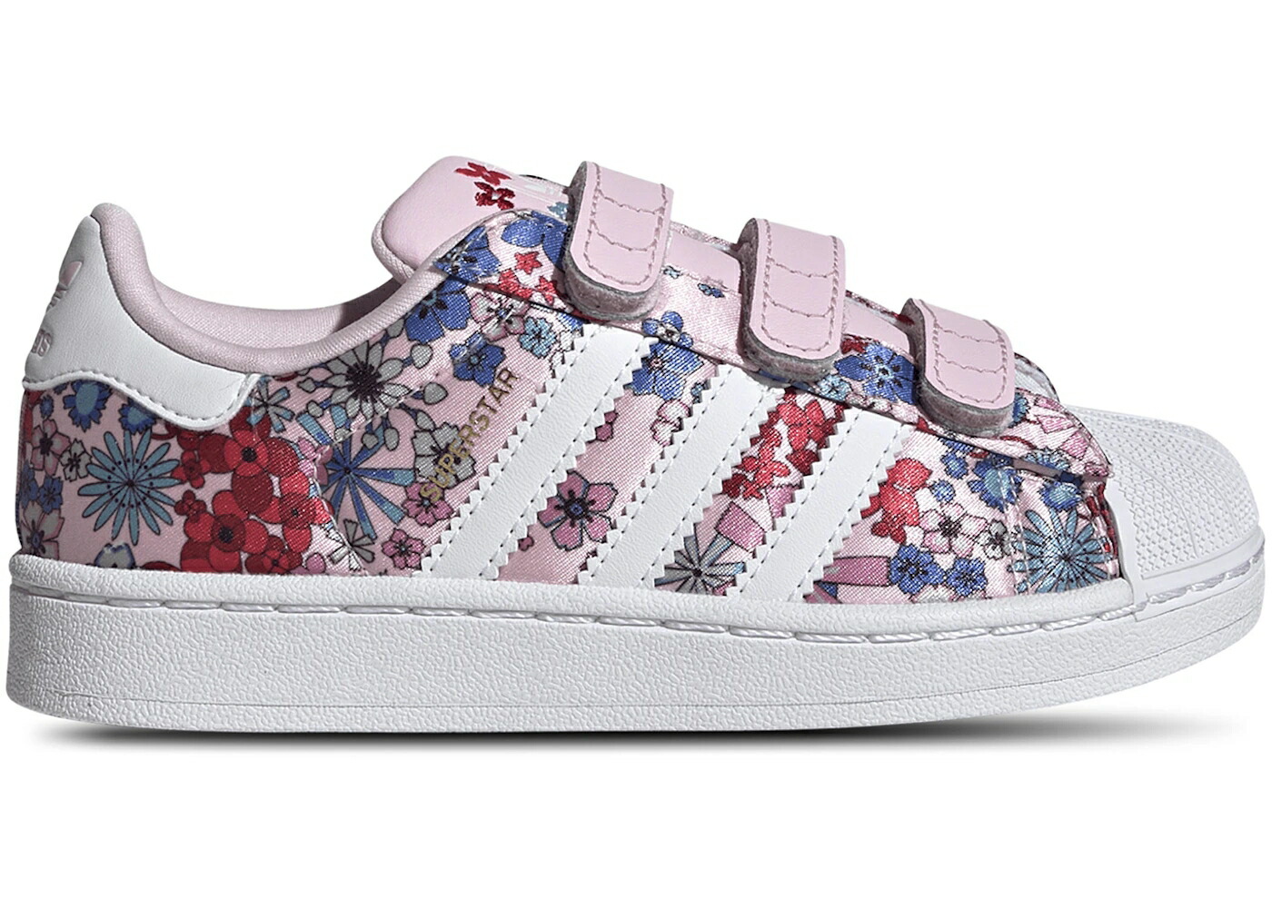アディダス はやりっ児 さくら色 白いこと 白いこと お坊っちゃん キッズ ADIDAS SUPERSTAR II COMFORT CLOSURE LIBERTY LONDON CLEAR PINK FLORAL (なおなお書き) / CLEAR PINK CLOUD WHITE LIGHT もの言う花 マタニティ スニーカー
